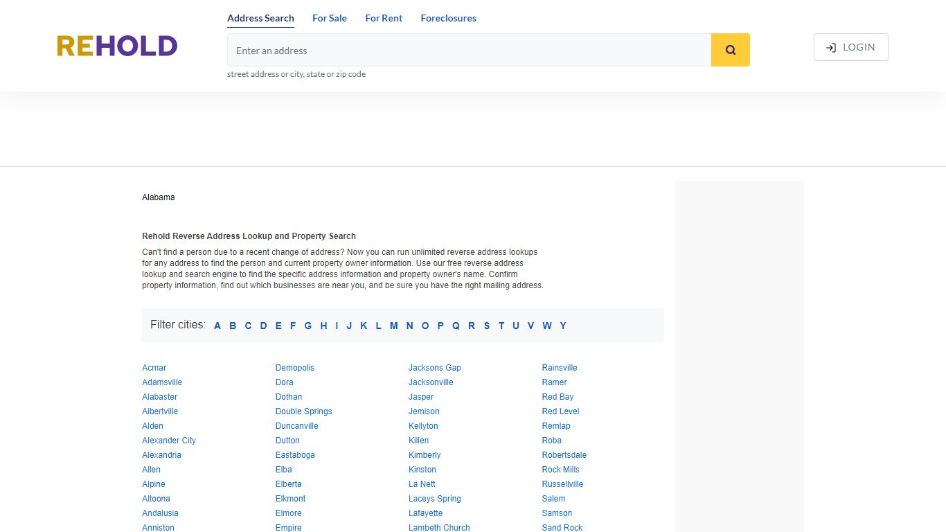 Address Directory - Alabama - Rehold